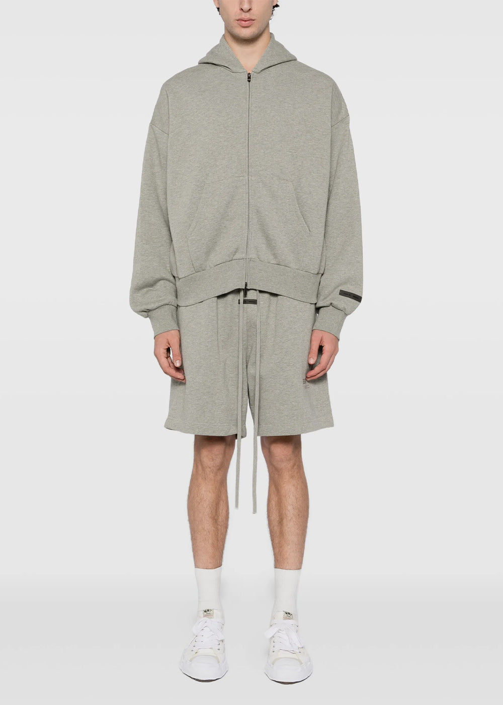 Concrete Heather Classic Fit Fleece Zip Up Hoodie Fear of god оригінал – Купити в Україні – вид ззаду