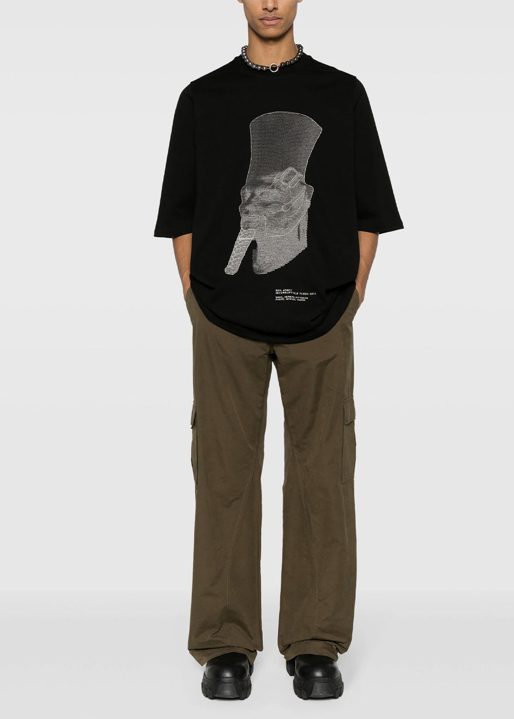 Black Ron T-Shirt Rick owens – Гарантія оригінальності – вид ззаду