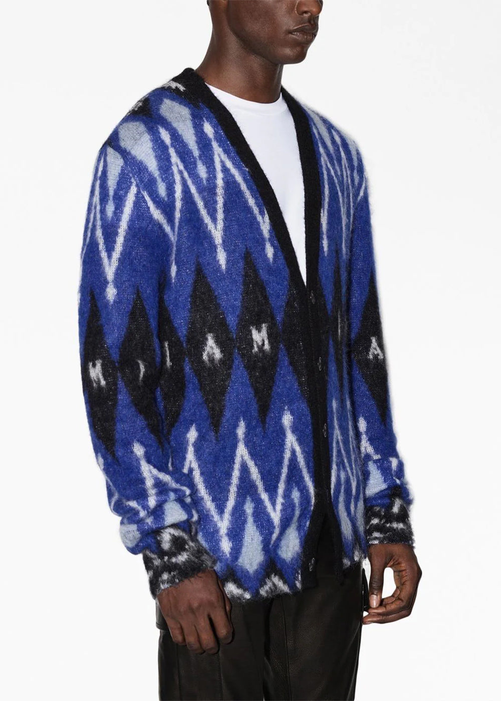 Blue Argyle Mohair Cardigan Amiri – Гарантія оригінальності – збільшений вид