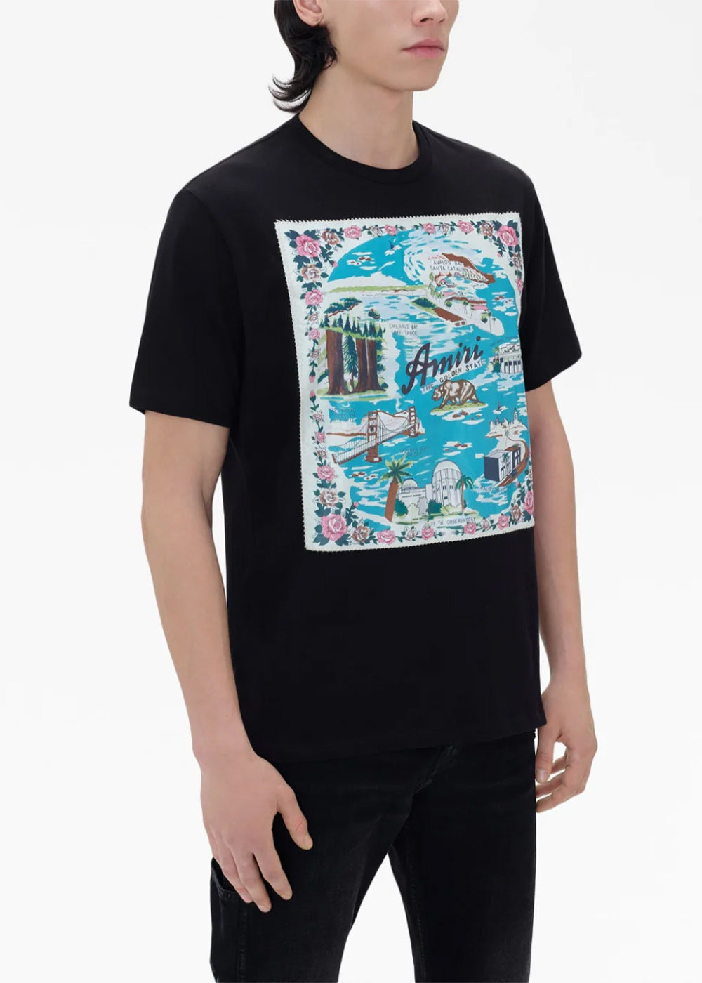 Black California Hawaiian Tee Amiri – Гарантія оригінальності – детальний вид