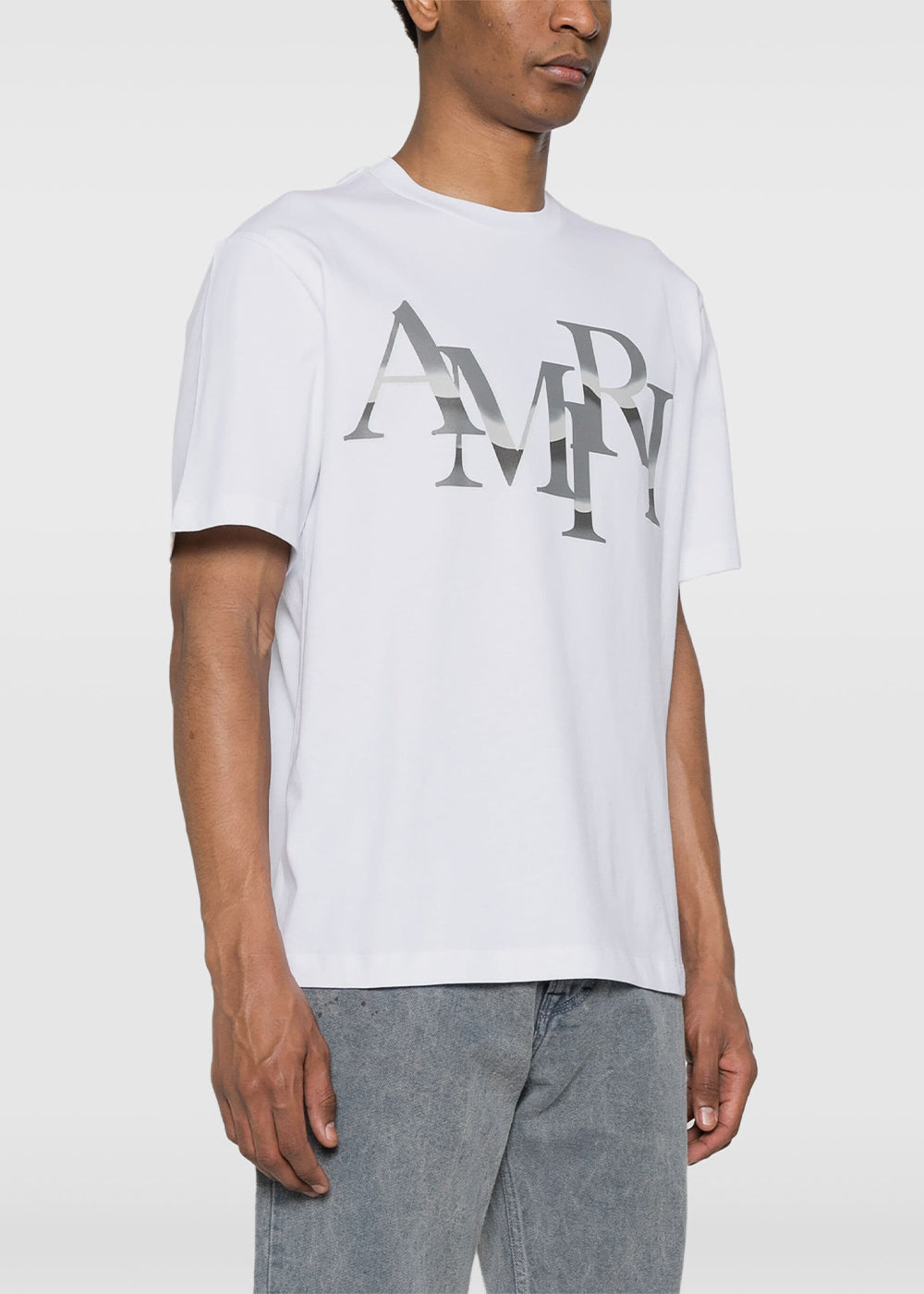 Оригінальна White Amiri Staggered Chrome T-Shirt Amiri – вид ззаду