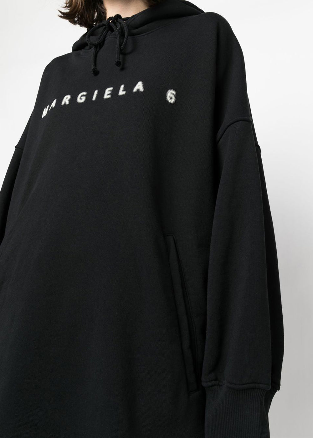 Black Logo-Print Slouchy Hoodie Maison margiela оригінал – Купити в Україні – збільшений вид