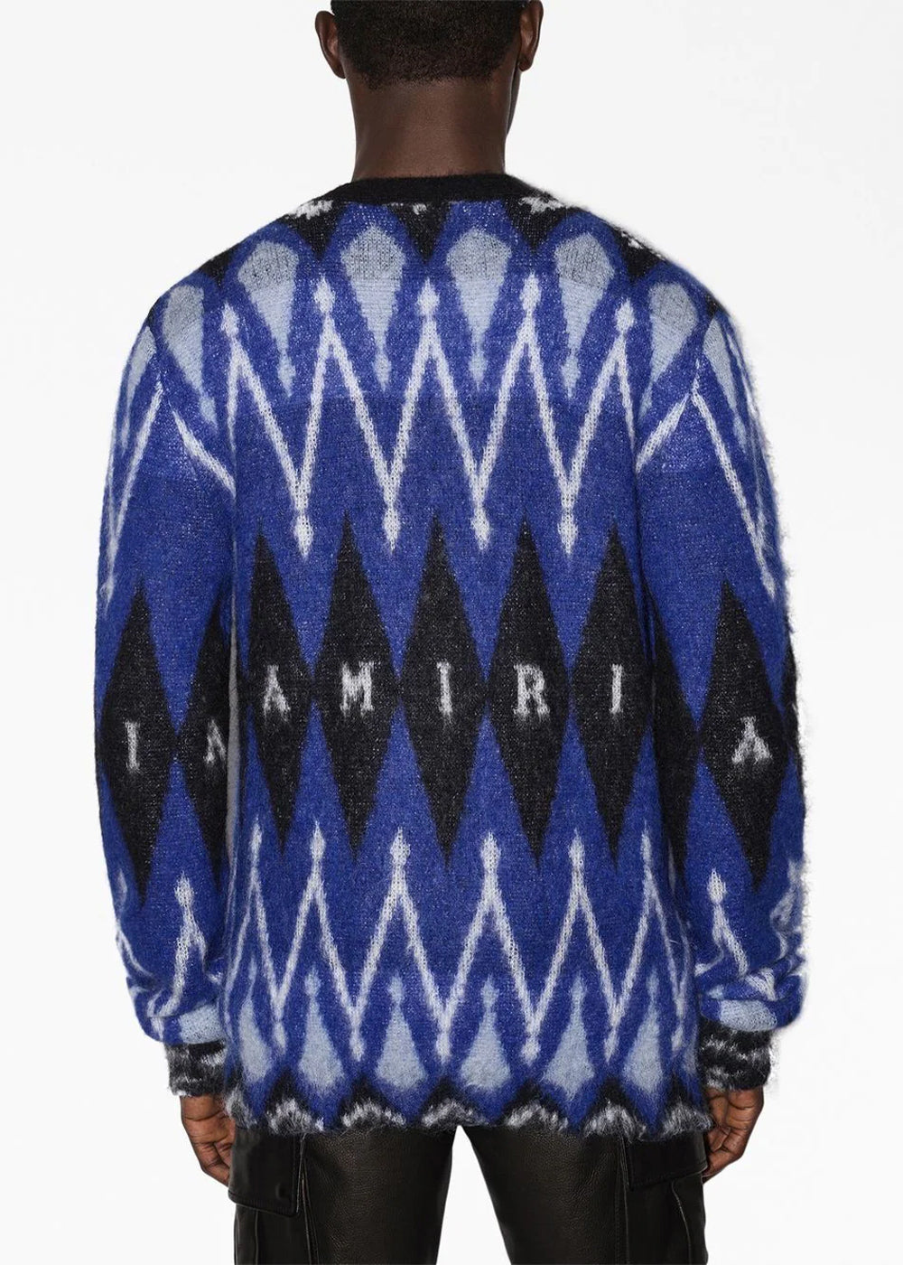 Blue Argyle Mohair Cardigan Amiri – Гарантія оригінальності – детальний вид