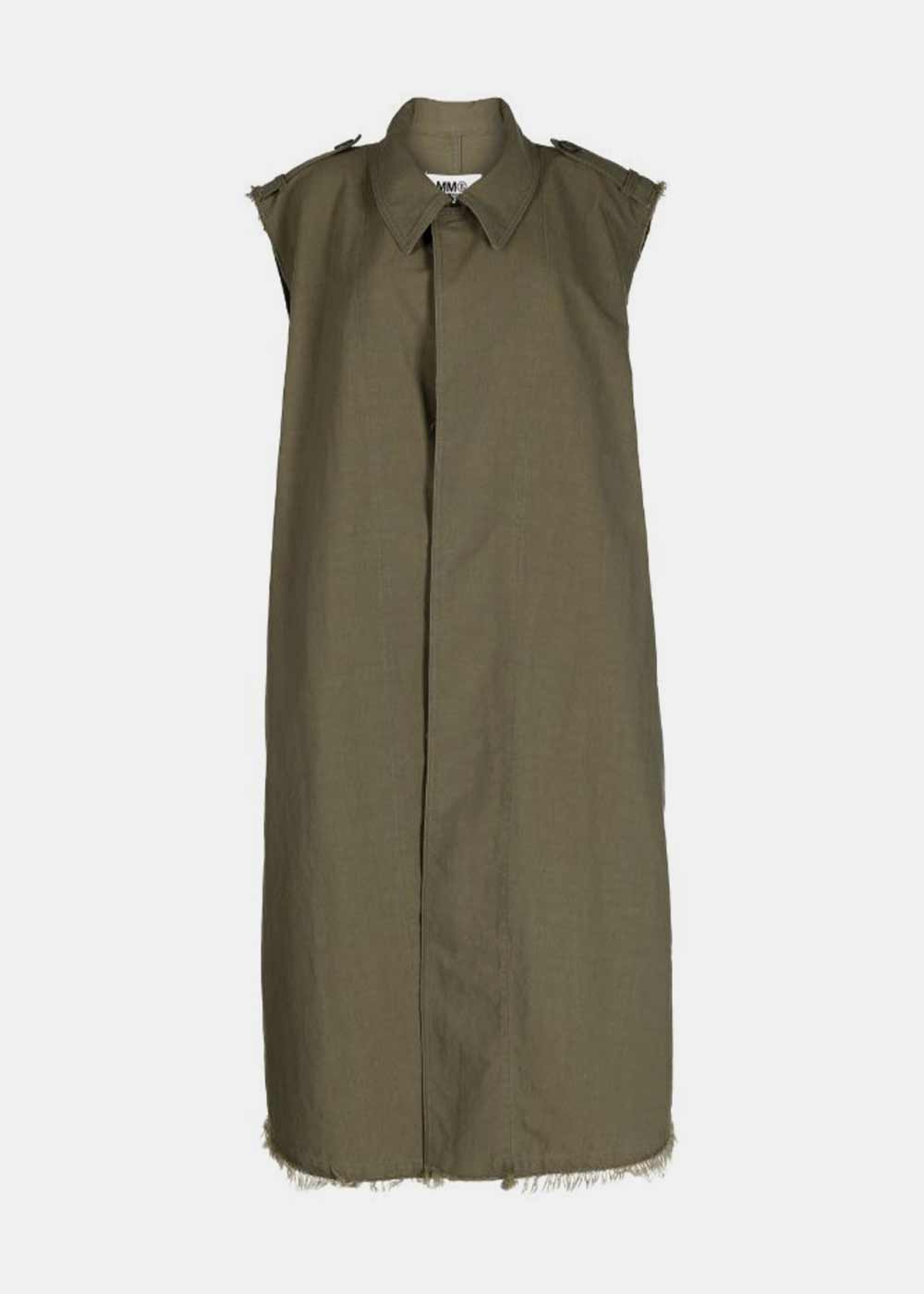 Olive Sleeveless Shirt Dress Maison margiela – Гарантія оригінальності – боковий вид
