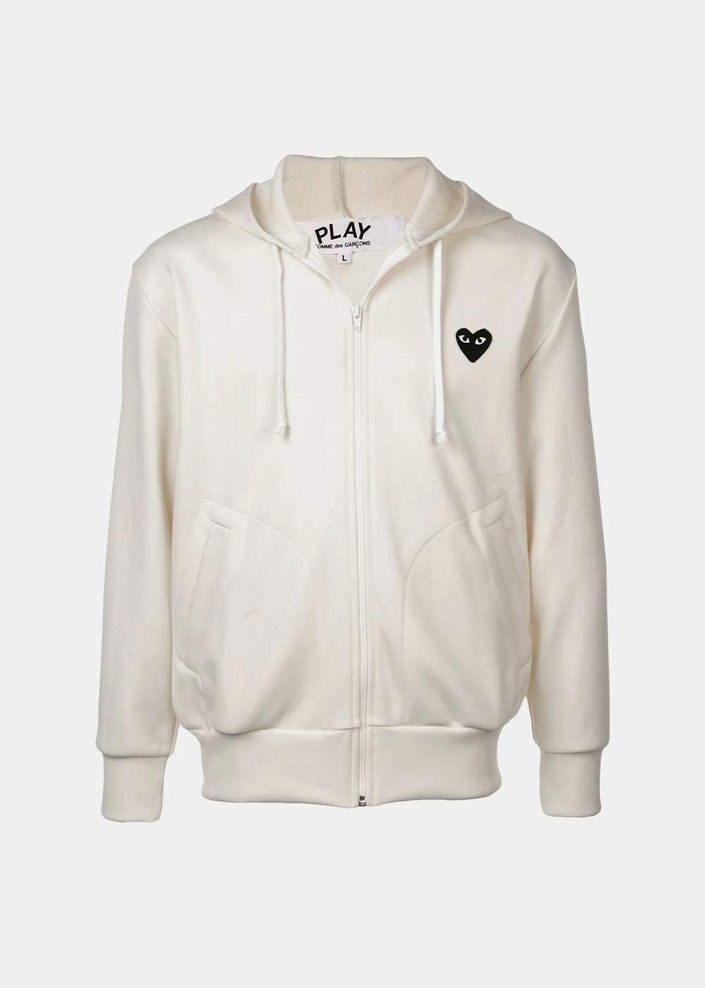 Оригінальна Ivory Big Heart Hooded Sweatshirt Comme des garcons – боковий вид