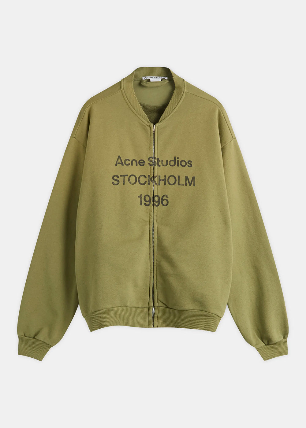 Olive Green 1996 Zip Sweat Bomber Acne studios – Гарантія оригінальності – боковий вид