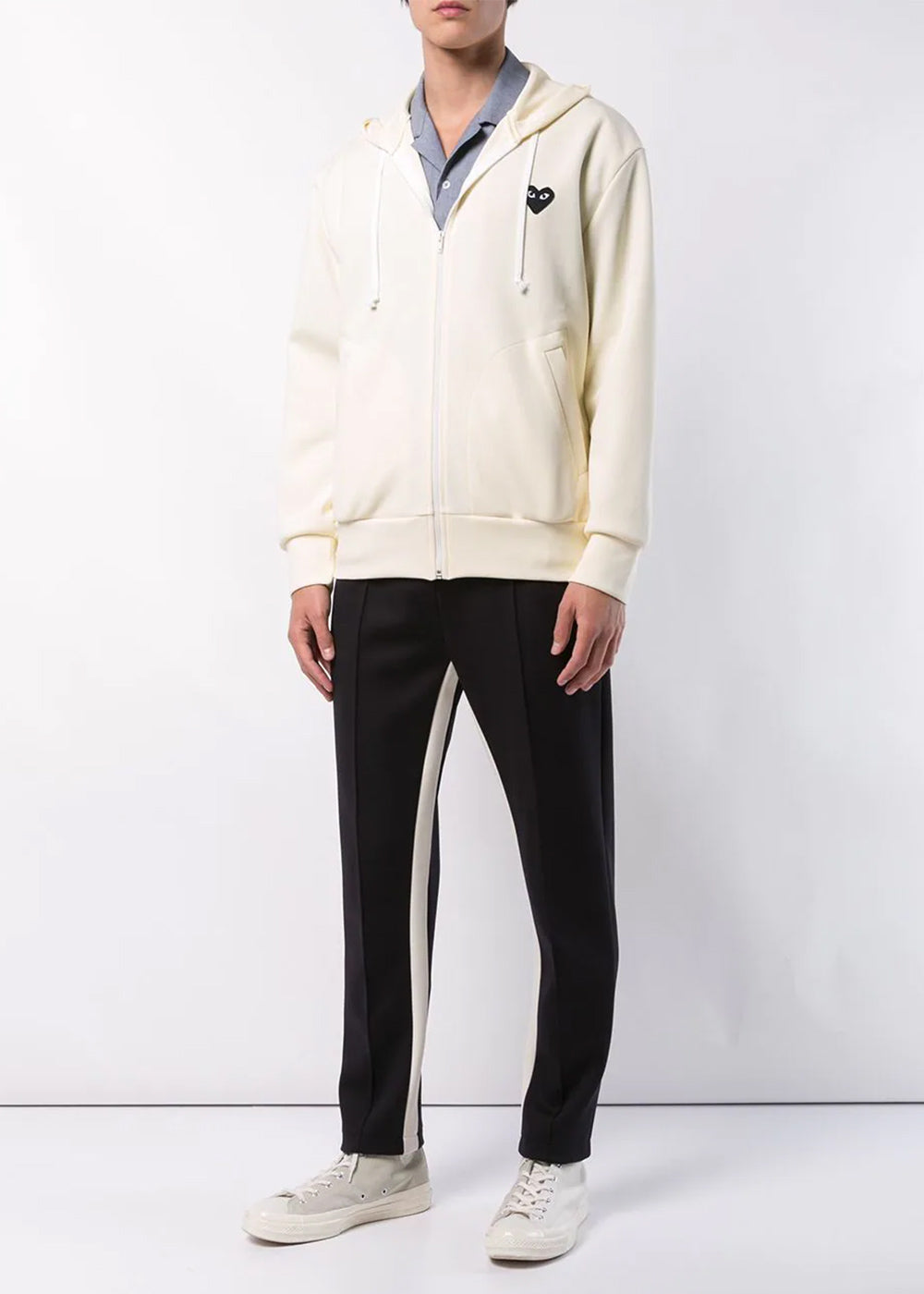 Оригінальна Ivory Big Heart Hooded Sweatshirt Comme des garcons – збільшений вид