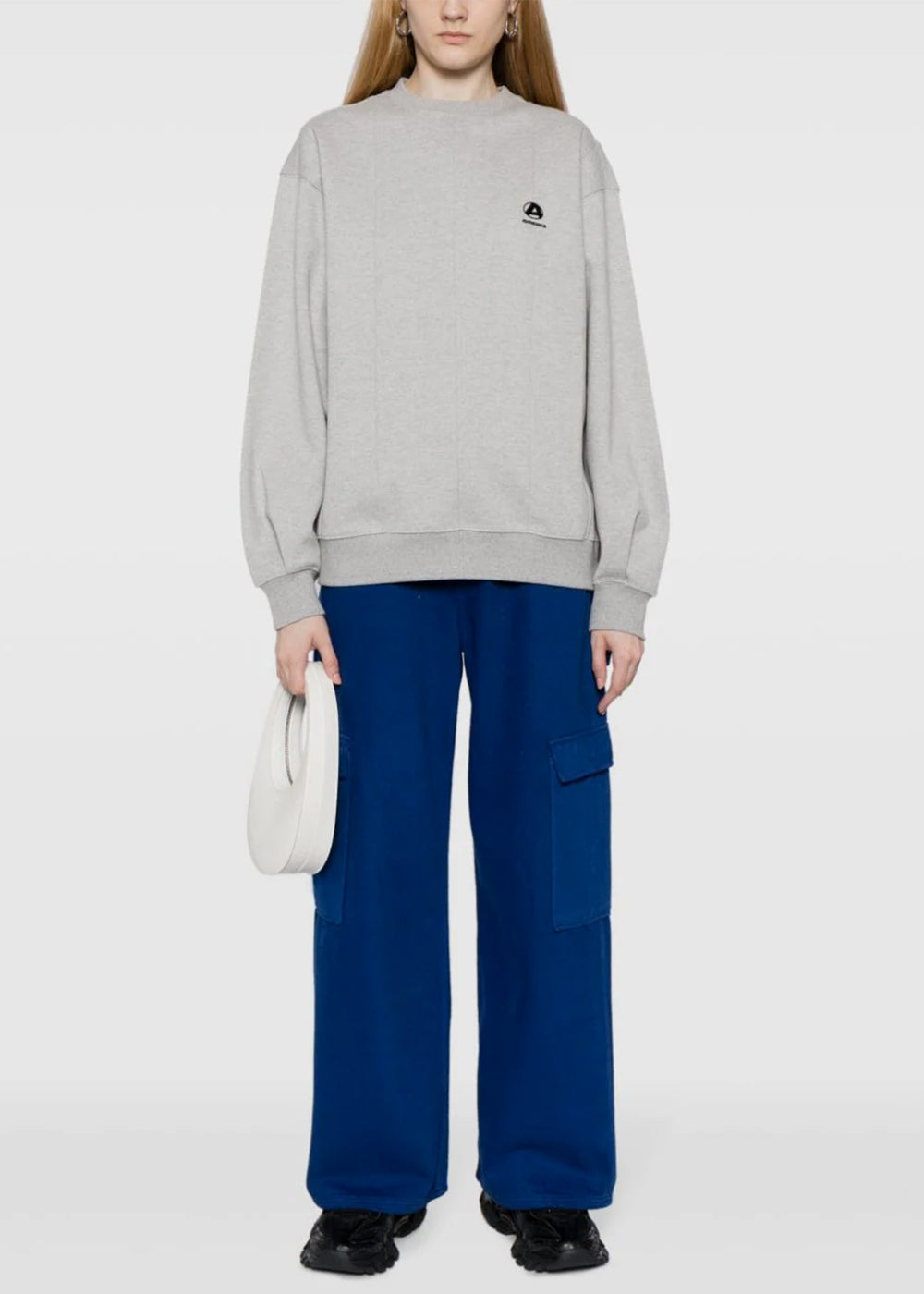 Grey Disto Logo-Embroidered Panelled Sweatshirt Ader error оригінал – Купити в Україні – вид ззаду