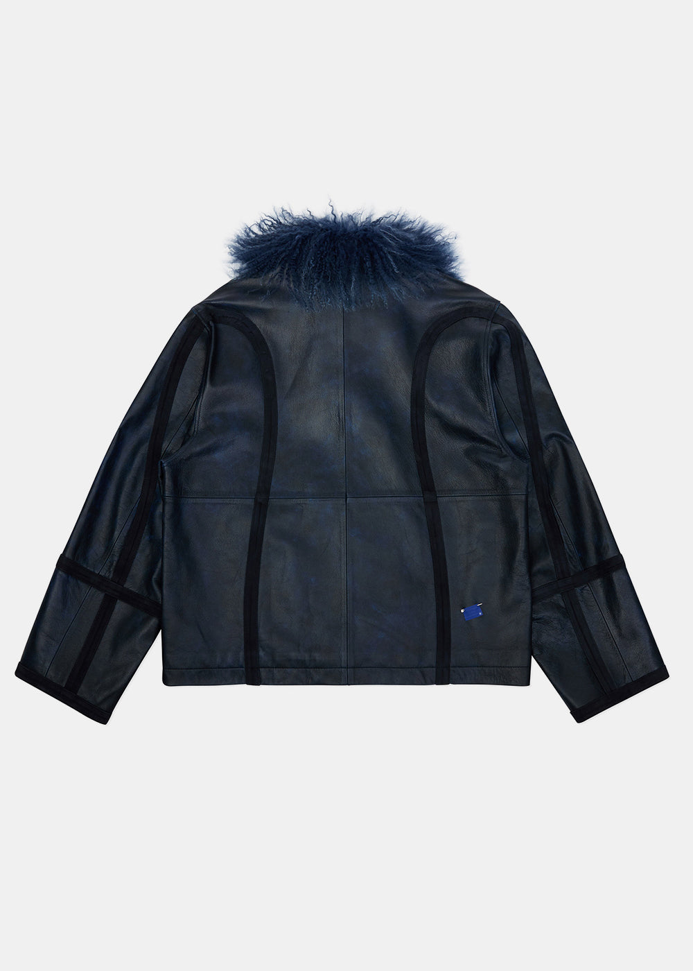 Оригінальна Blue Faux-Fur Collar Leather Jacket Ader error – вид ззаду