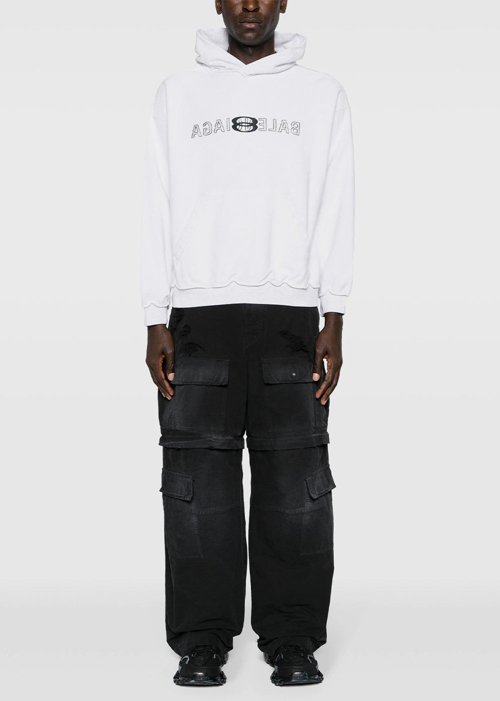 Grey Inside Out Hoodie Balenciaga оригінал – Купити в Україні – вид ззаду