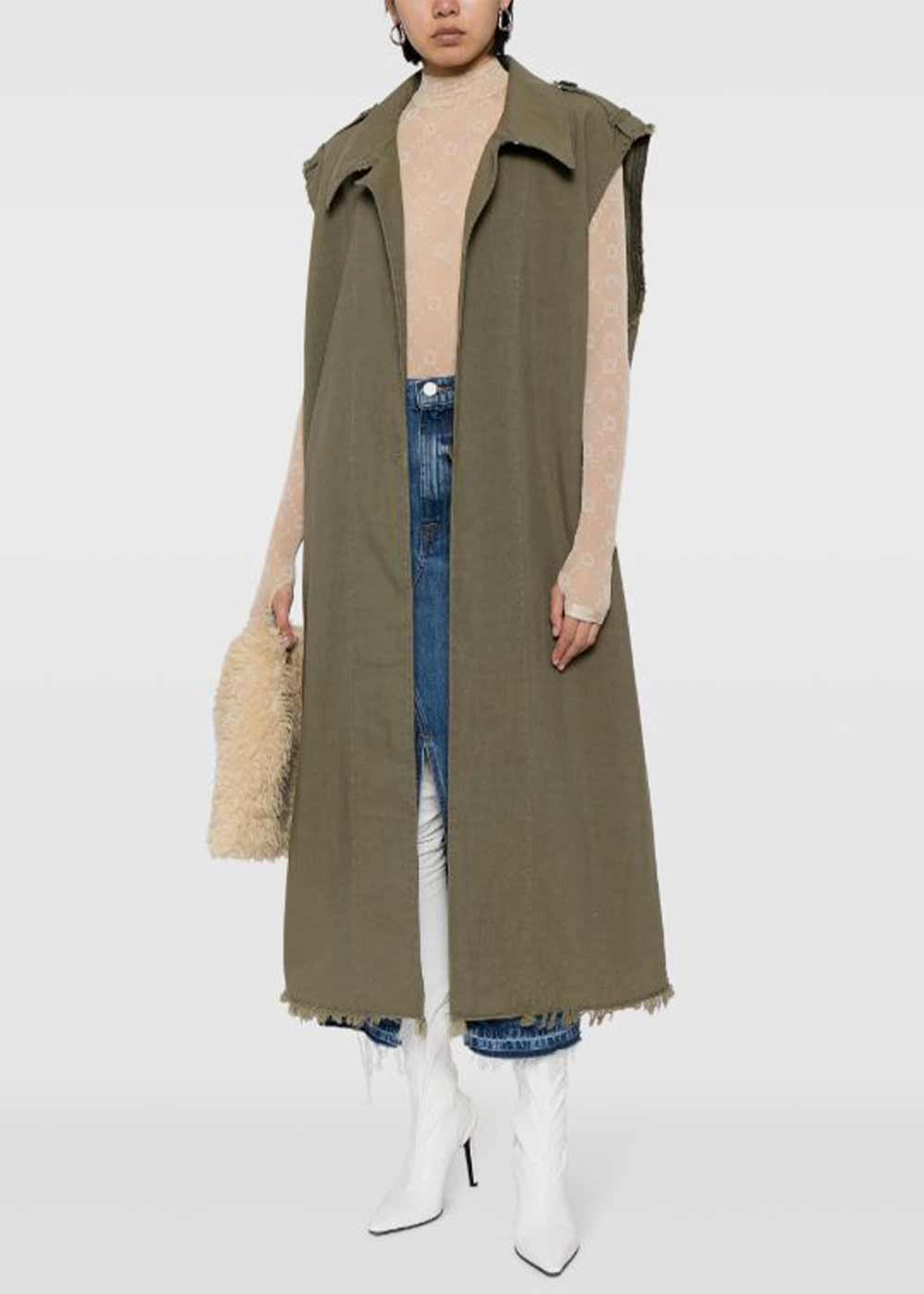 Olive Sleeveless Shirt Dress Maison margiela – Гарантія оригінальності – вид ззаду