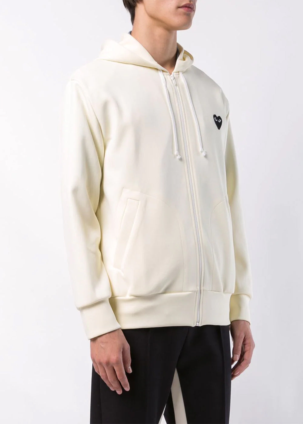 Оригінальна Ivory Big Heart Hooded Sweatshirt Comme des garcons – вид ззаду