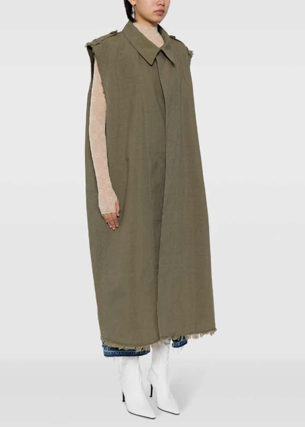 Olive Sleeveless Shirt Dress Maison margiela – Гарантія оригінальності – детальний вид