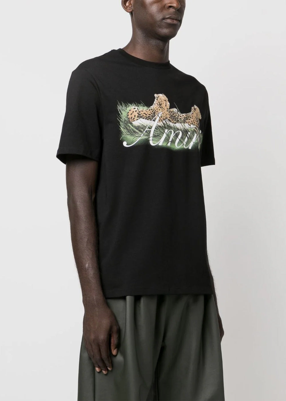 Black Cheetah Logo T-Shirt Amiri – Гарантія оригінальності – детальний вид