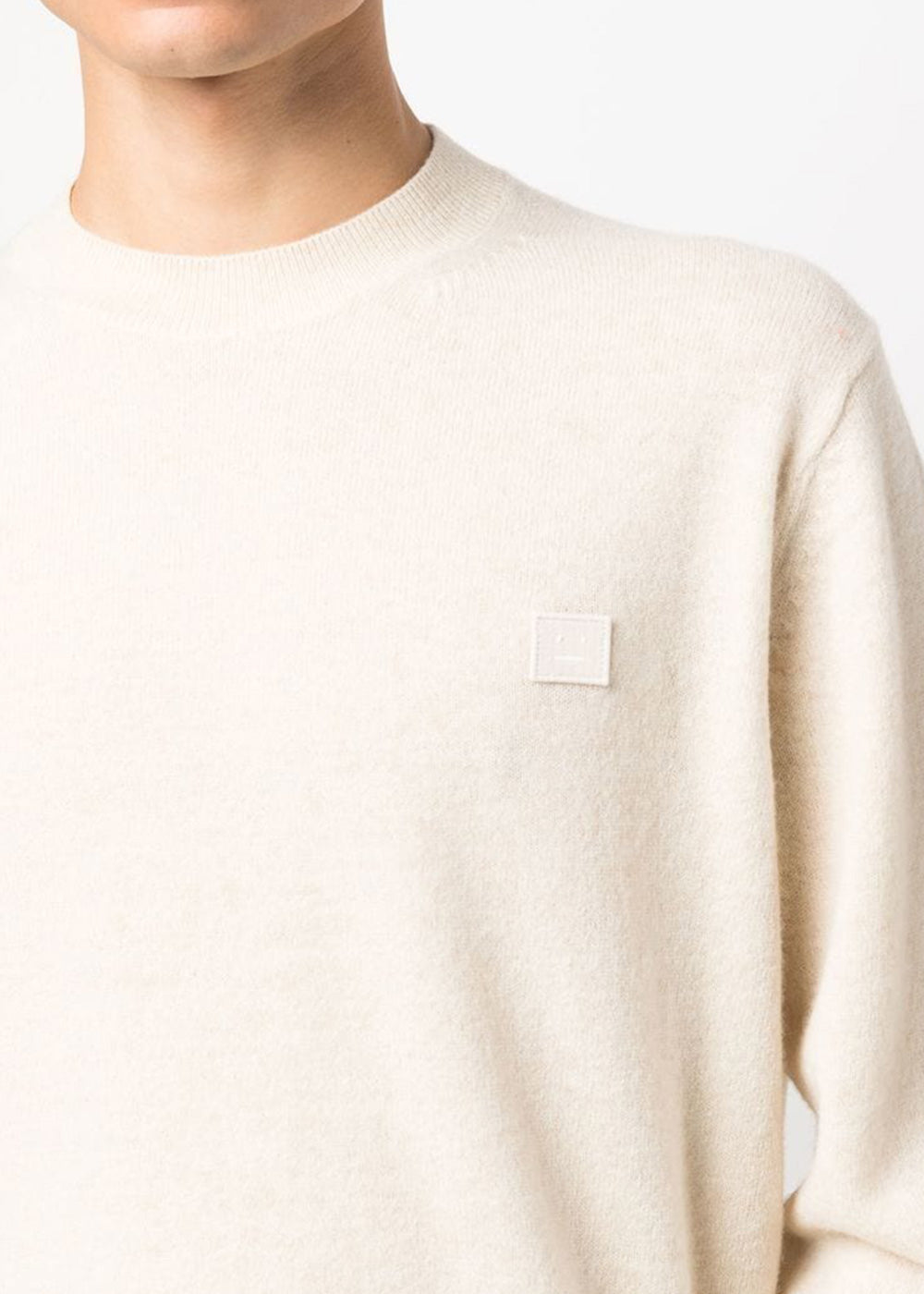 Beige Logo-Patch Detail Knit Jumper Acne studios – Гарантія оригінальності – збільшений вид