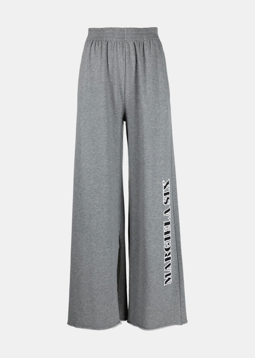 Оригінальна Grey Logo-Print Wide-Leg Trousers Maison margiela – боковий вид
