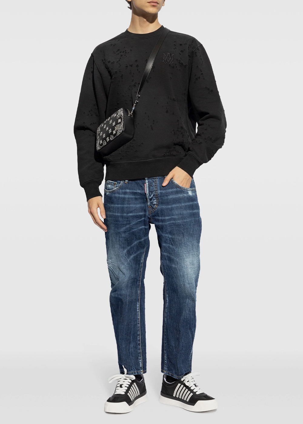 Black Ma Shotgun Embroidered Sweatshirt Amiri оригінал – Купити в Україні – вид ззаду