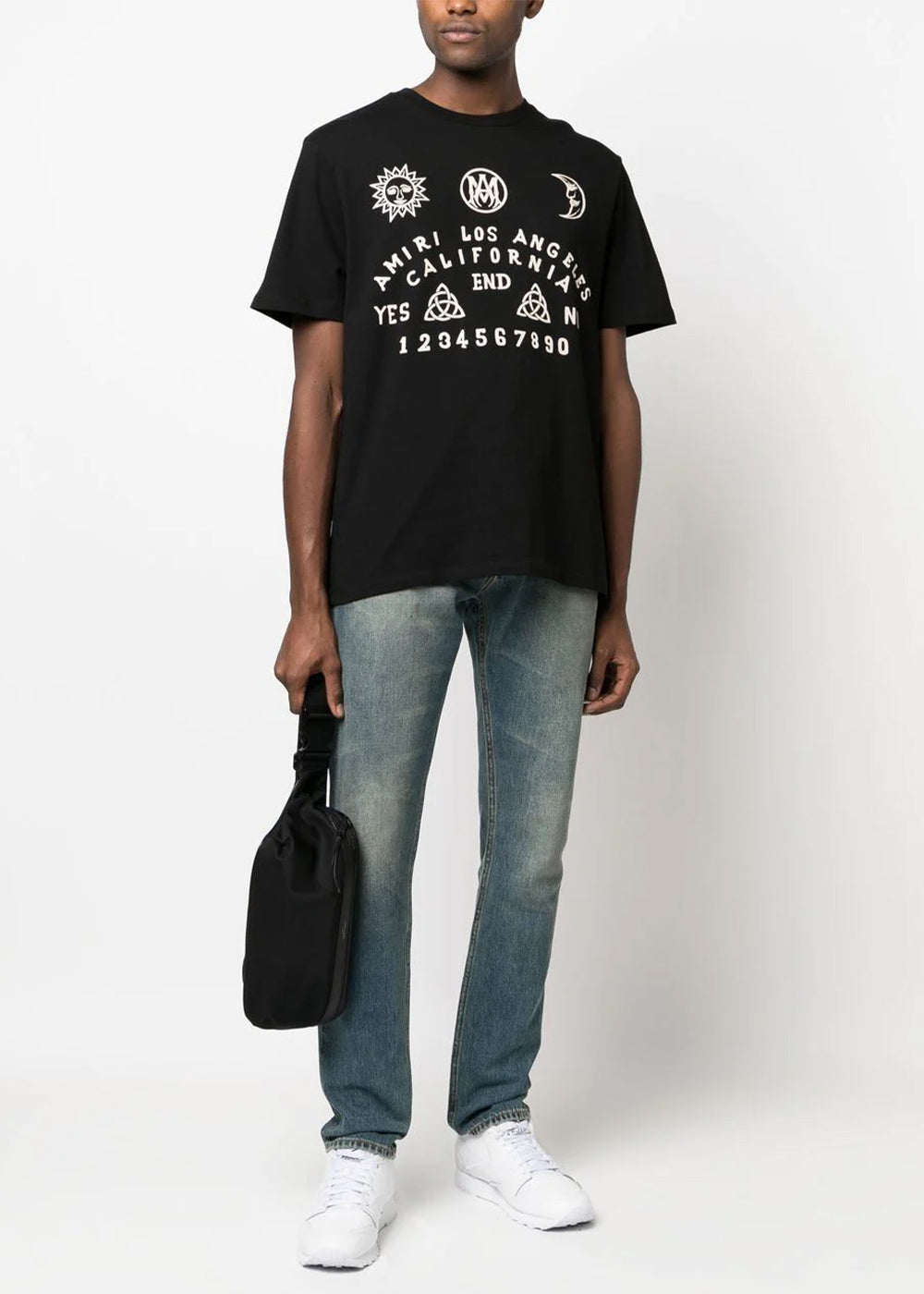 Black Motif-Print T-Shirt Amiri – Гарантія оригінальності – вид ззаду