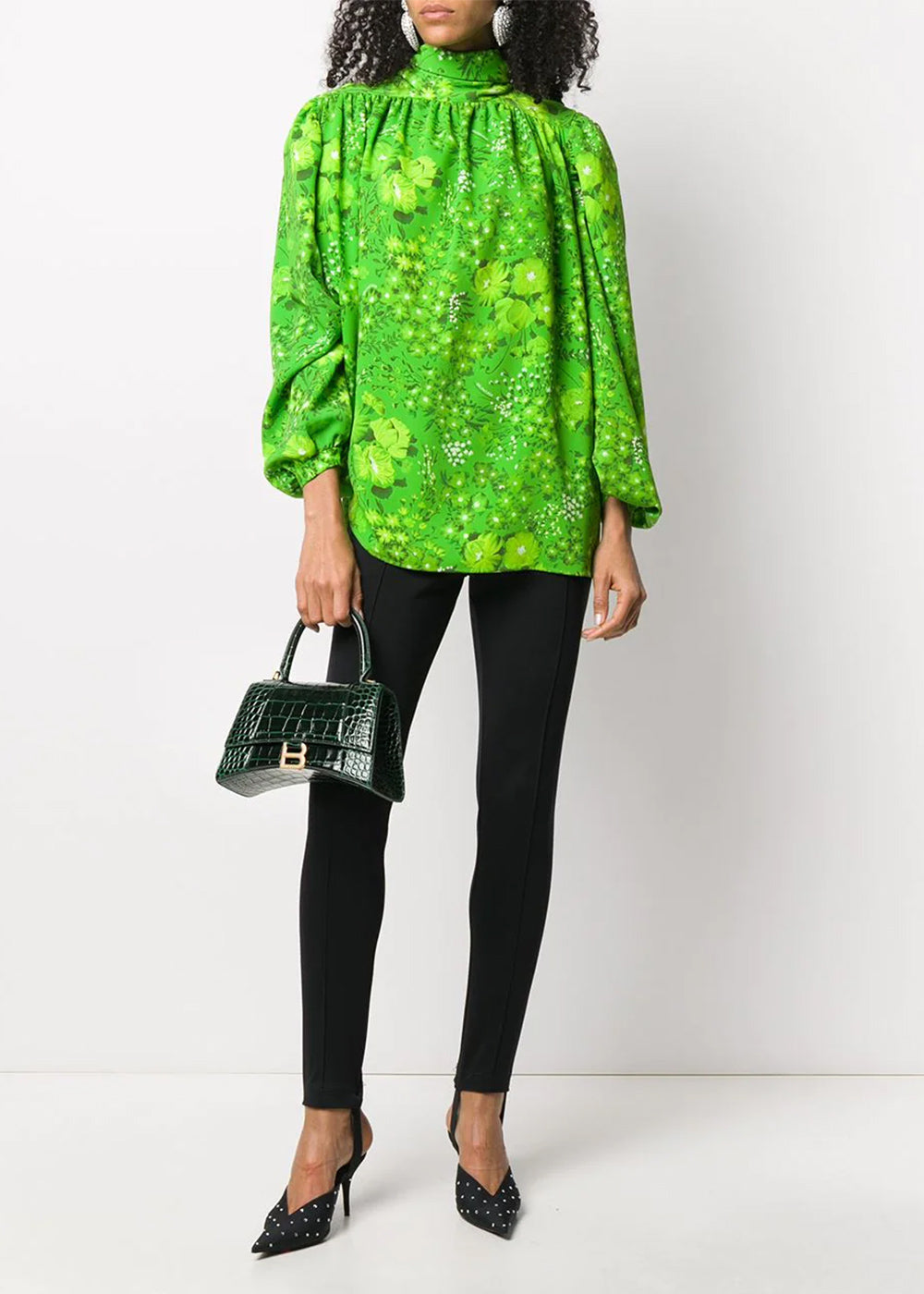 Оригінальна Green Hourglass Small Top Handle Bag Balenciaga – вид ззаду