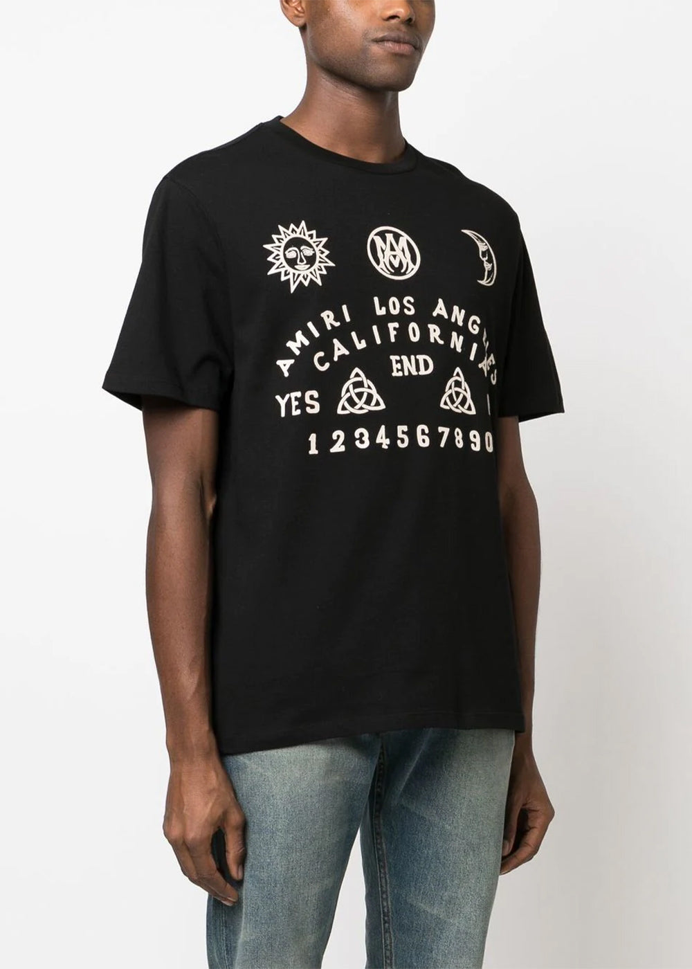 Black Motif-Print T-Shirt Amiri – Гарантія оригінальності – детальний вид
