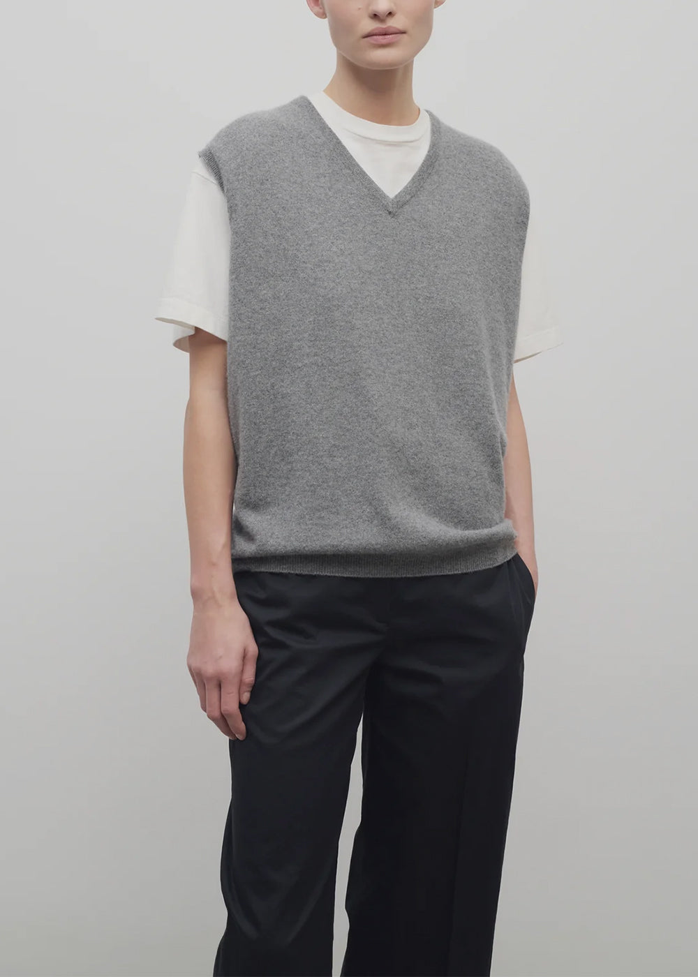 Medium Grey Melange Kossy Top The row оригінал – Купити в Україні – детальний вид