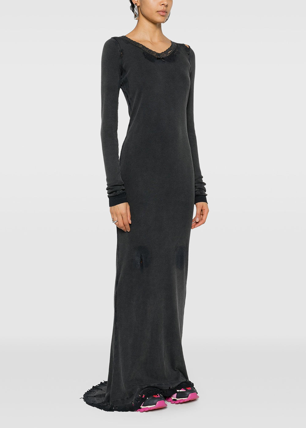 Black Distressed Maxi Dress Balenciaga оригінал – Купити в Україні – детальний вид