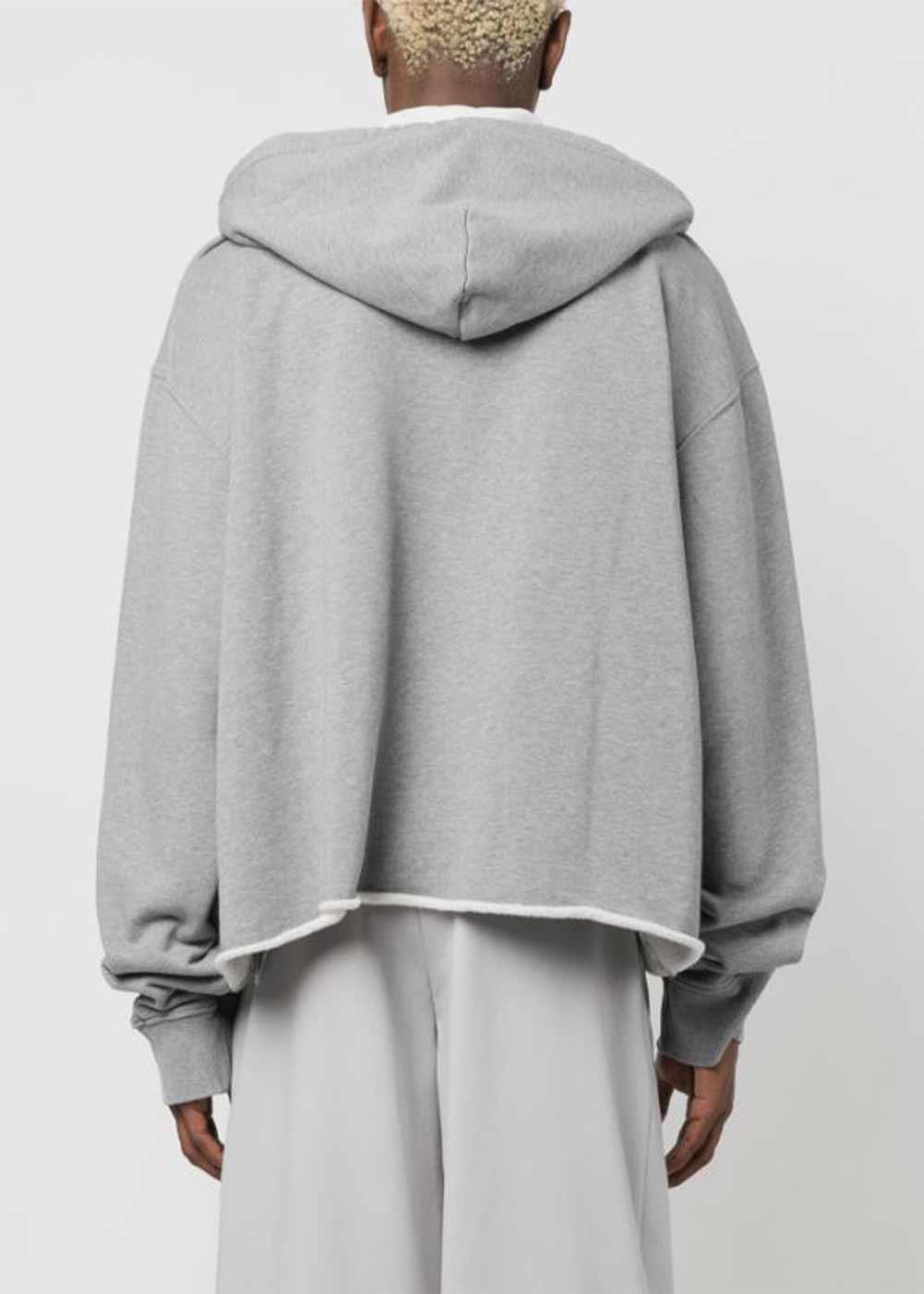 Grey Logo-Print Half-Zip Hoodie Maison margiela – Гарантія оригінальності – збільшений вид