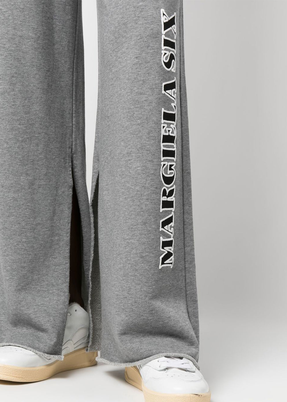 Оригінальна Grey Logo-Print Wide-Leg Trousers Maison margiela – збільшений вид
