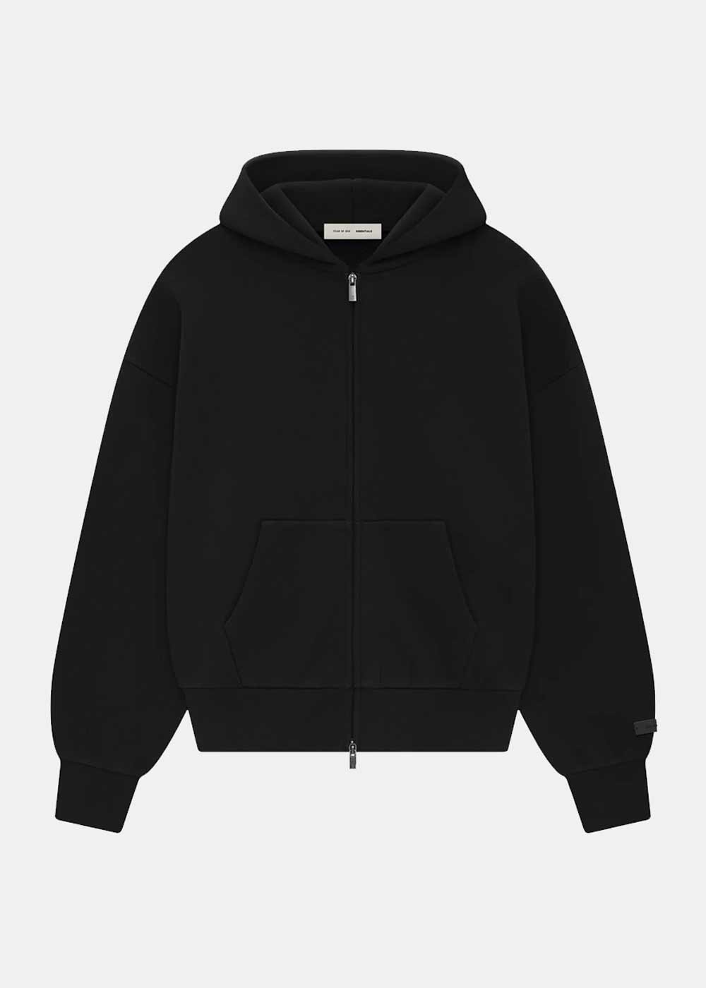 Оригінальна Jet Black Classic Fit Fleece Zip-Up Hoodie Fear of god – боковий вид