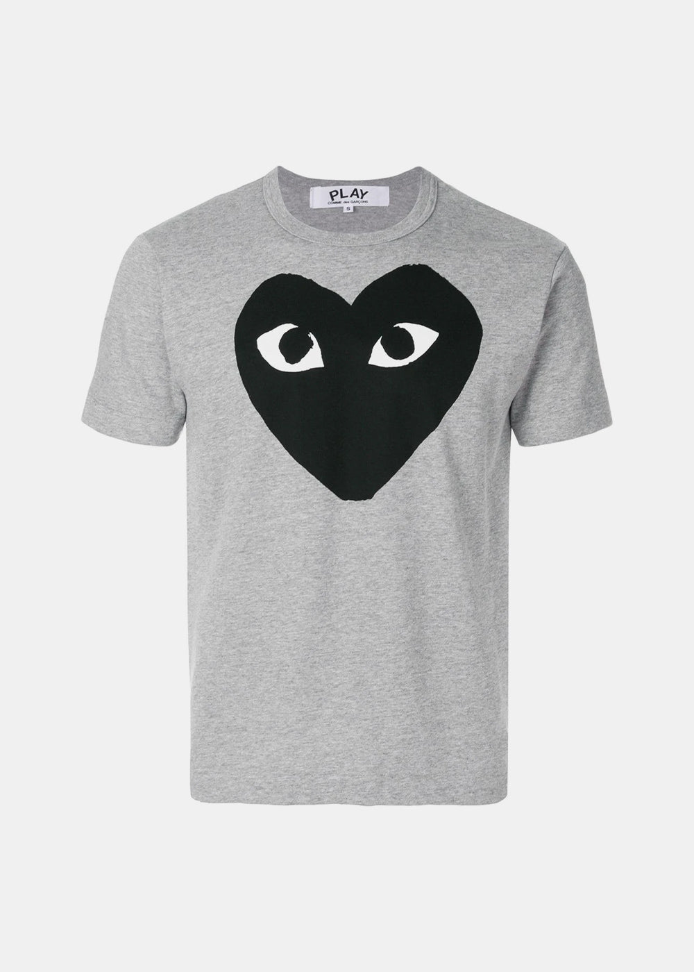 Grey & Black Heart Printed T-Shirt Comme des garcons оригінал – Купити в Україні – боковий вид