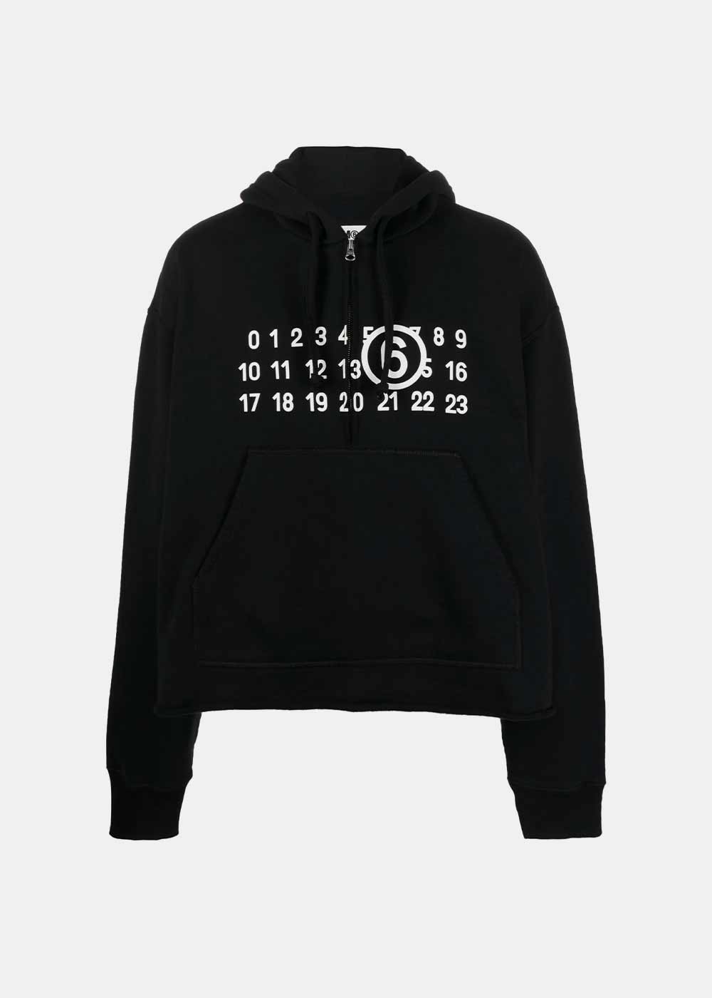 Black Logo-Print Half-Zip Hoodie Maison margiela оригінал – Купити в Україні – боковий вид