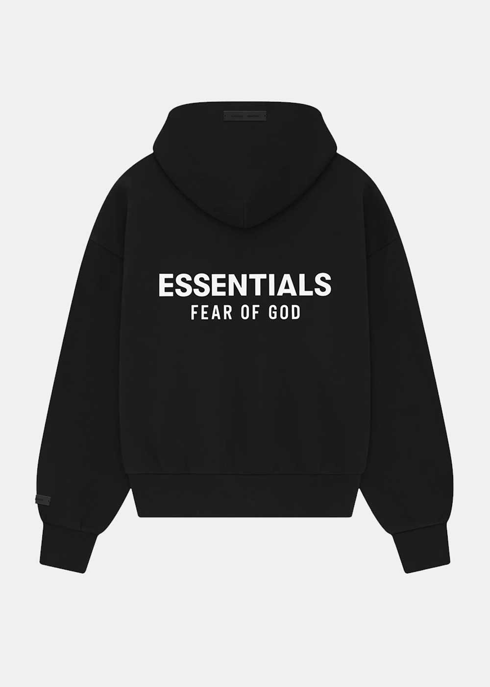 Оригінальна Jet Black Classic Fit Fleece Zip-Up Hoodie Fear of god – вид ззаду