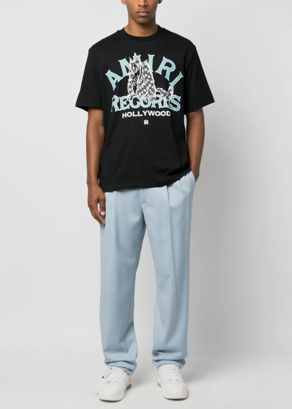 Black Amiri Records Wolf T-Shirt Amiri – Гарантія оригінальності – вид ззаду
