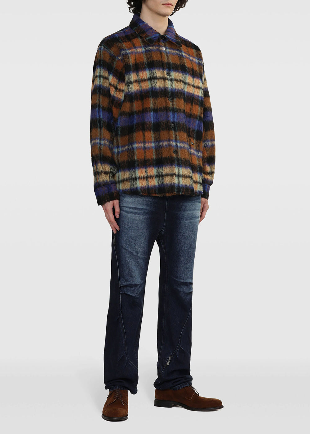 Brown Checked Shirt Jacket Ader error – Гарантія оригінальності – вид ззаду