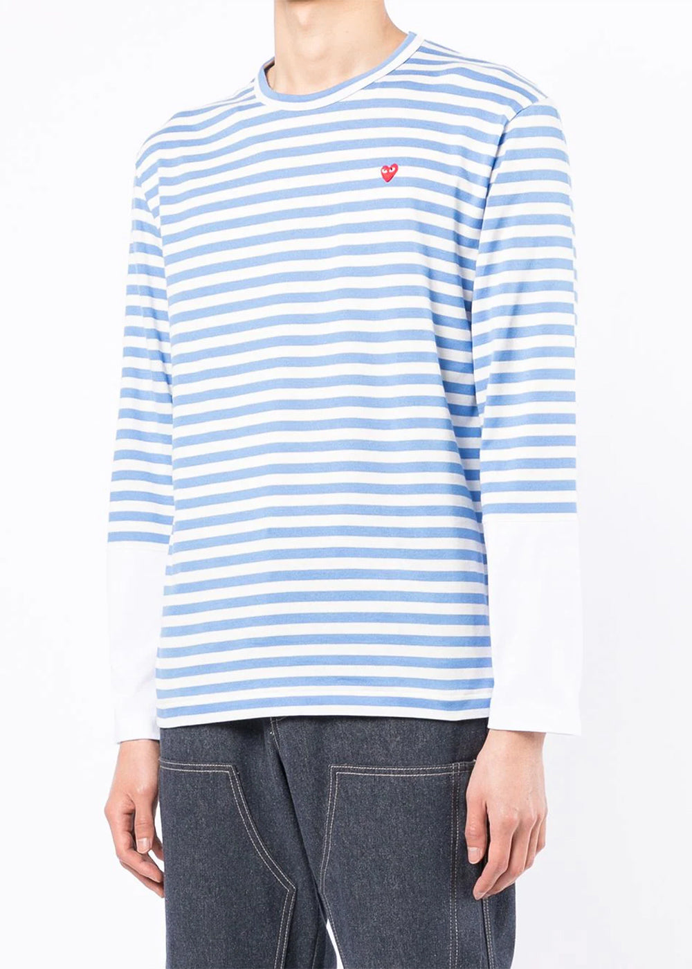 Blue & White Striped Long Sleeves Comme des garcons оригінал – Купити в Україні – вид ззаду