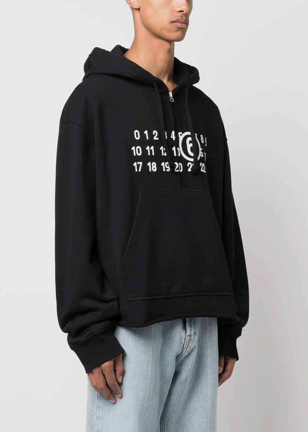 Black Logo-Print Half-Zip Hoodie Maison margiela оригінал – Купити в Україні – детальний вид