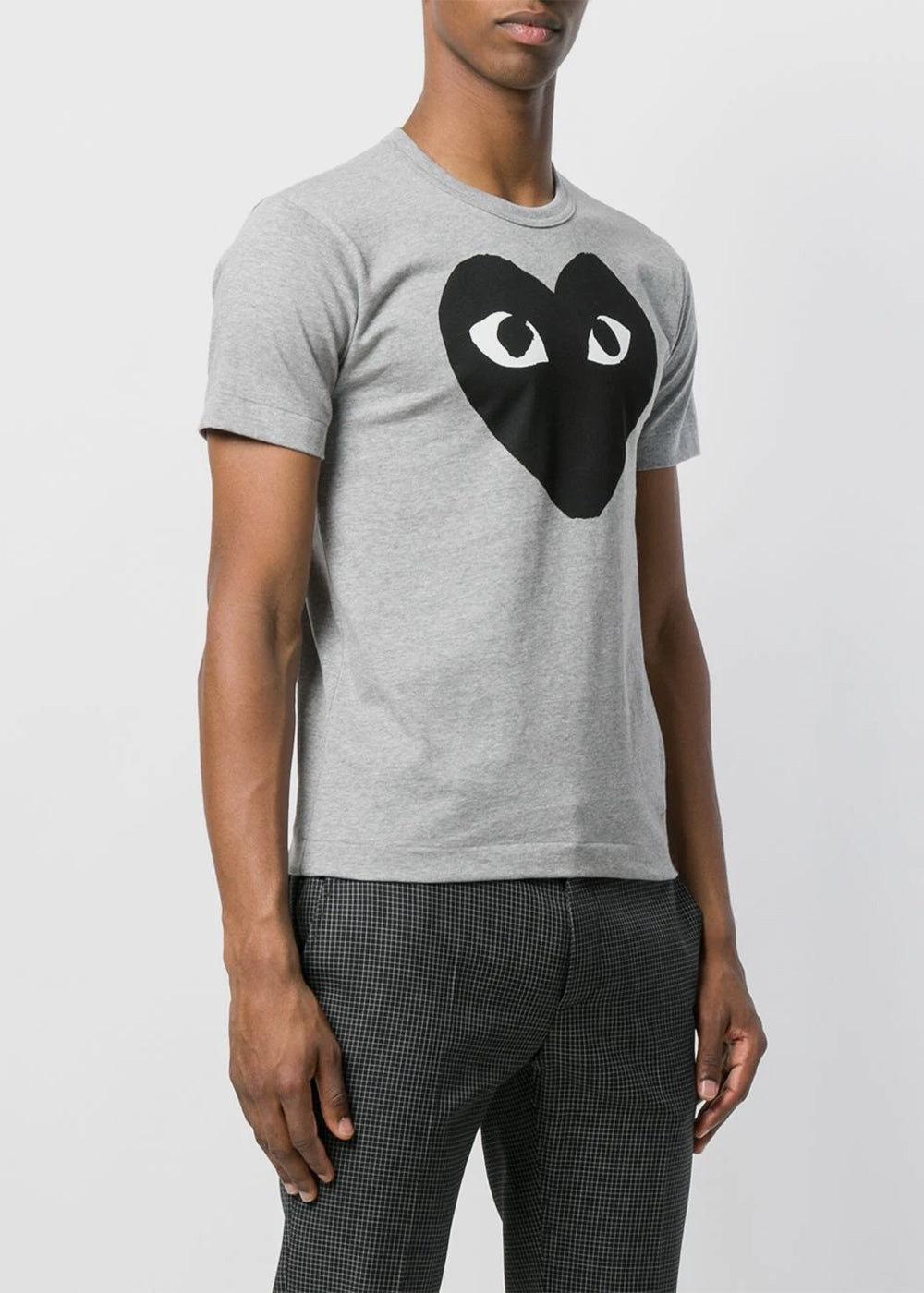 Grey & Black Heart Printed T-Shirt Comme des garcons оригінал – Купити в Україні – вид ззаду