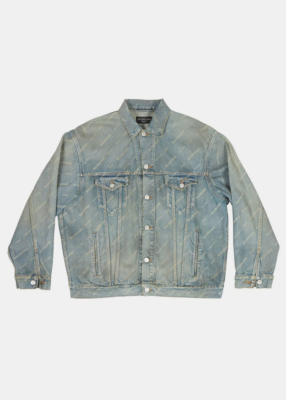 Оригінальна Logo-Print Oversized Denim Jacket Balenciaga – боковий вид