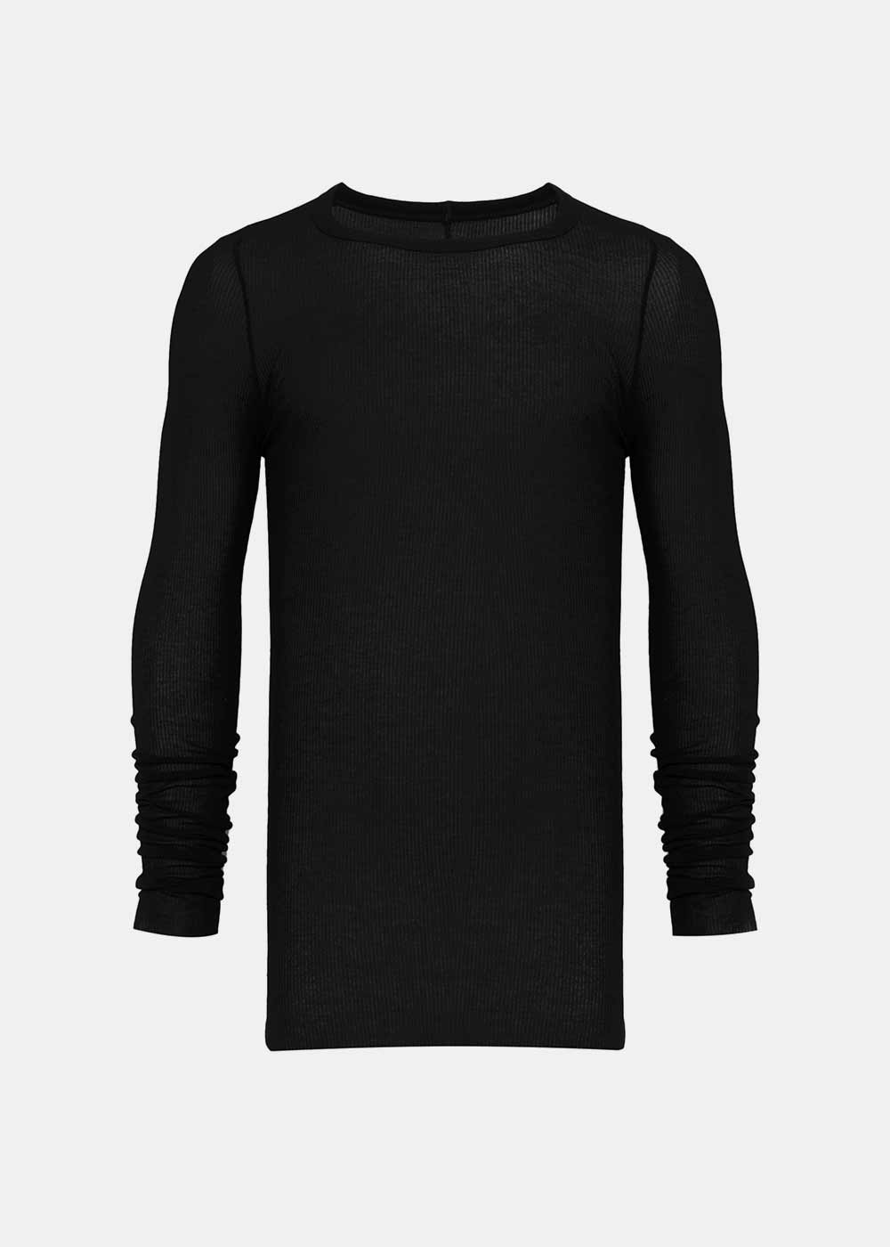 Black Ribbed Long Sleeve Top Rick owens оригінал – Купити в Україні – боковий вид