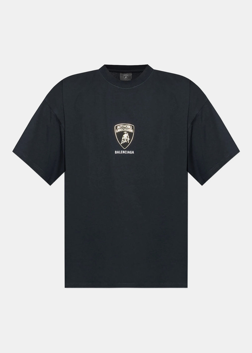 Faded Black Lambo Shield Boxy T-Shirt Balenciaga оригінал – Купити в Україні – боковий вид