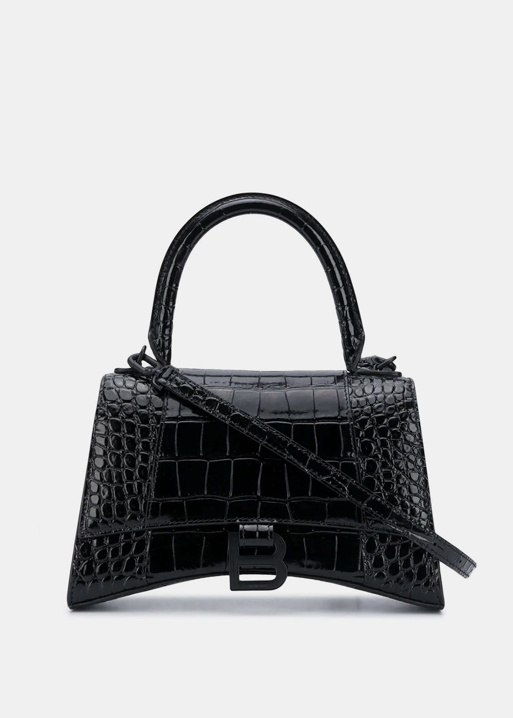 Оригінальна Black Hourglass Small Top Handle Bag Balenciaga – боковий вид