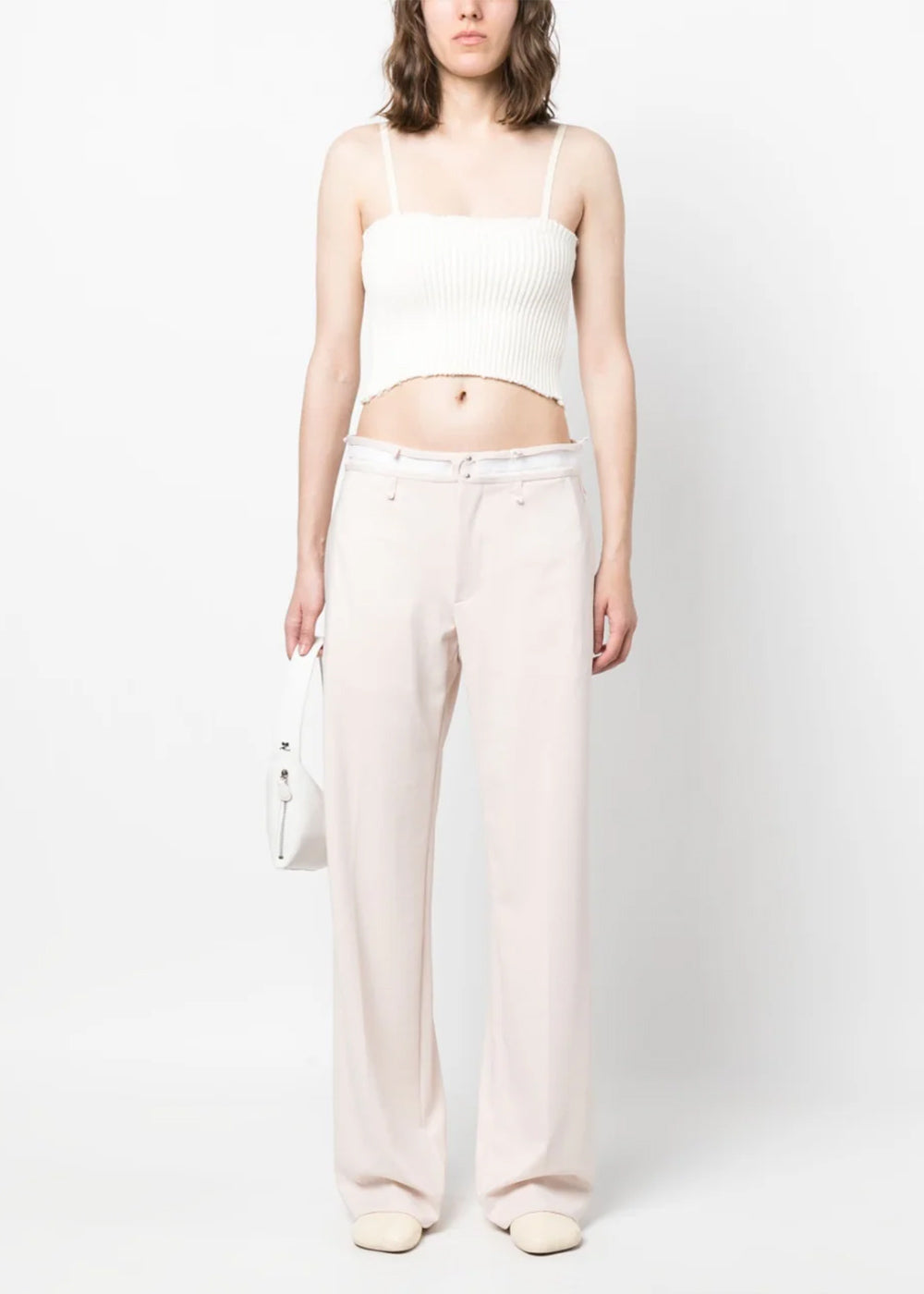 White Straight-Leg Trousers Maison margiela – Гарантія оригінальності – вид ззаду