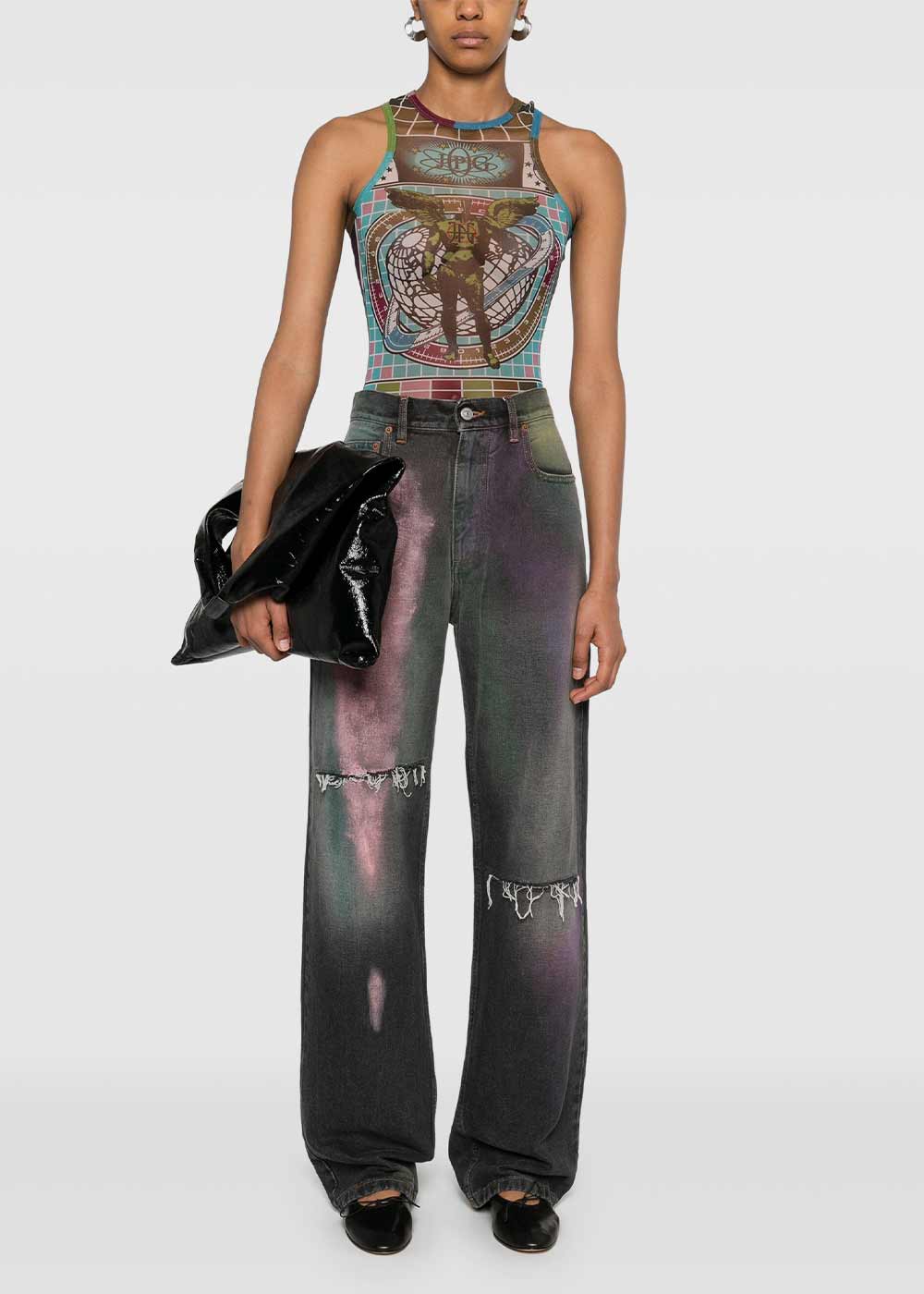Grey Spray-Paint Effect Jeans Maison margiela – Гарантія оригінальності – вид ззаду