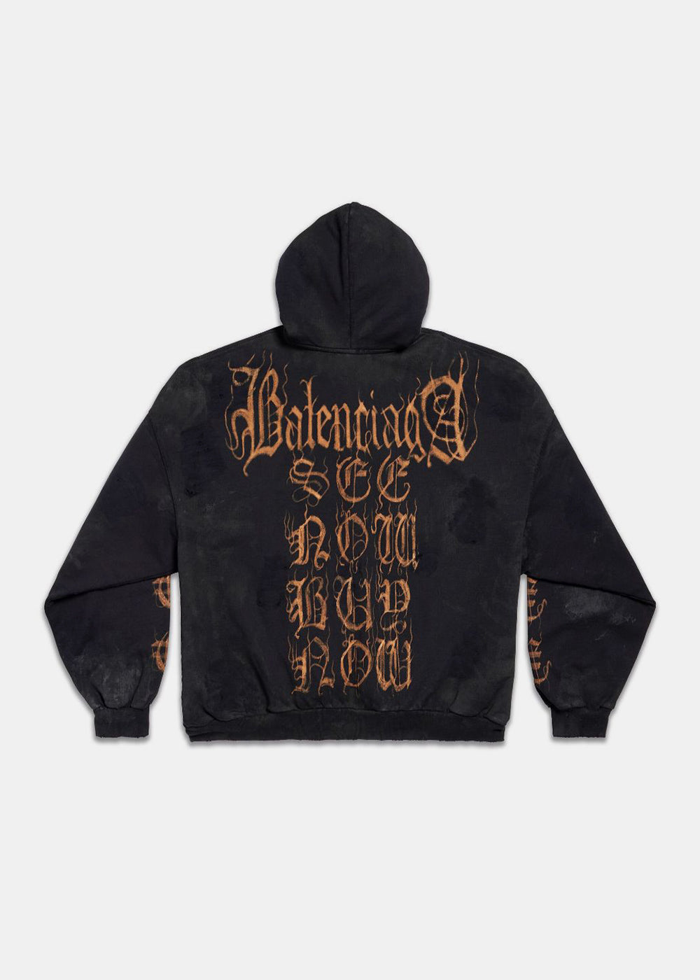 Black Zip-Up Hoodie Balenciaga – Гарантія оригінальності – вид ззаду