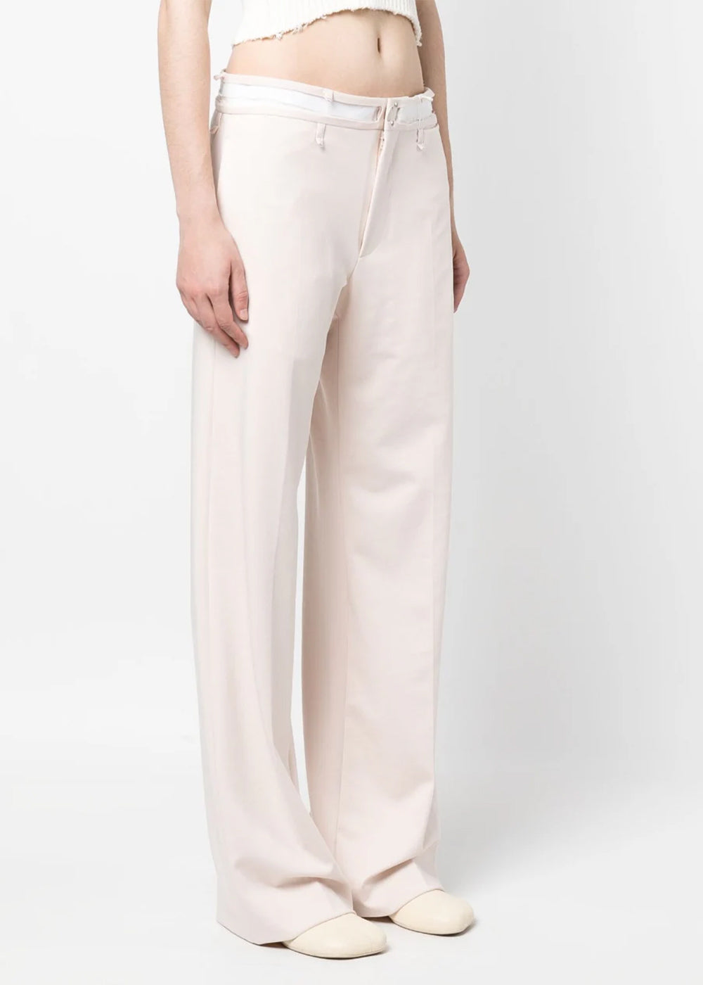 White Straight-Leg Trousers Maison margiela – Гарантія оригінальності – детальний вид