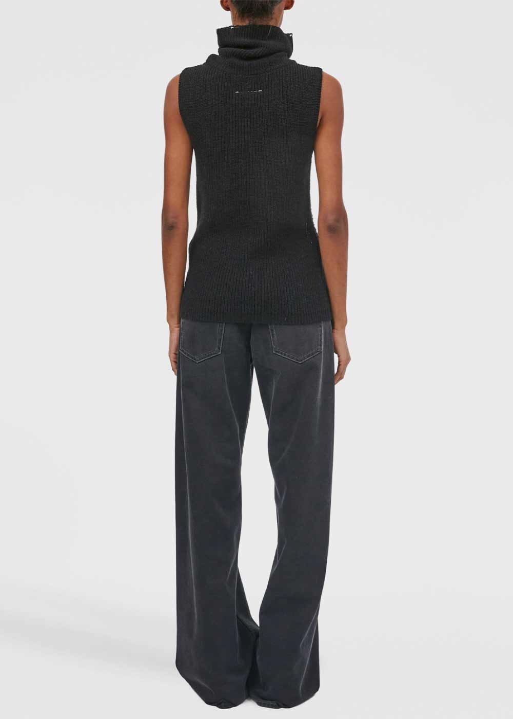 Black Distressed Sleeveless Jumper Maison margiela – Гарантія оригінальності – збільшений вид