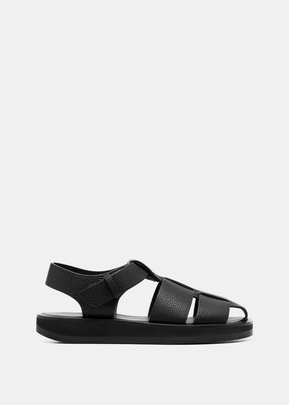 Black Fisherman Leather Sandals The row – Гарантія оригінальності – боковий вид