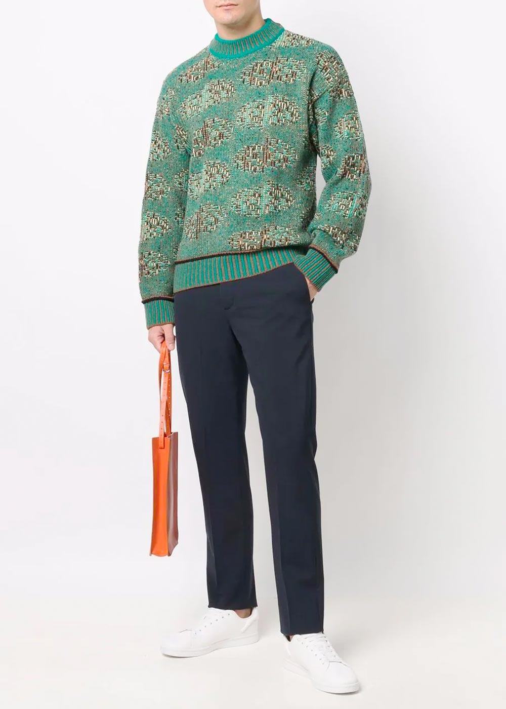 Green Kaplan Abstract-Pattern Intarsia Jumper Ader error – Гарантія оригінальності – вид ззаду