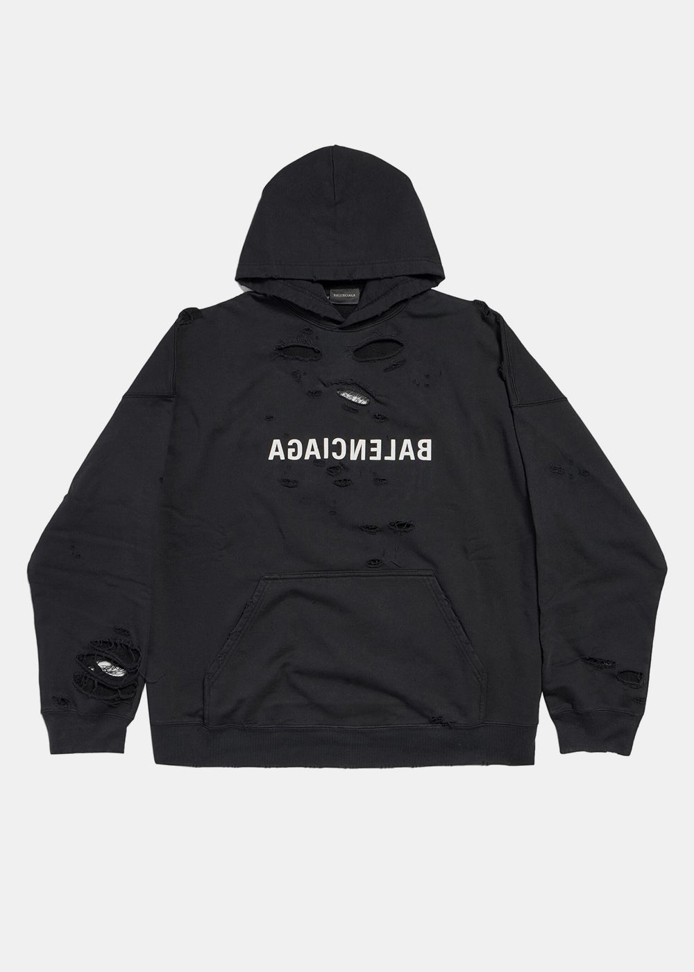 Black Distressed Hoodie Balenciaga – Гарантія оригінальності – боковий вид