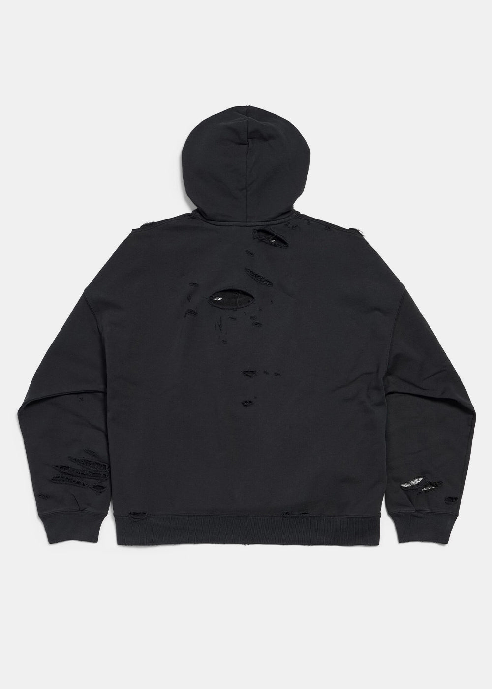 Black Distressed Hoodie Balenciaga – Гарантія оригінальності – вид ззаду